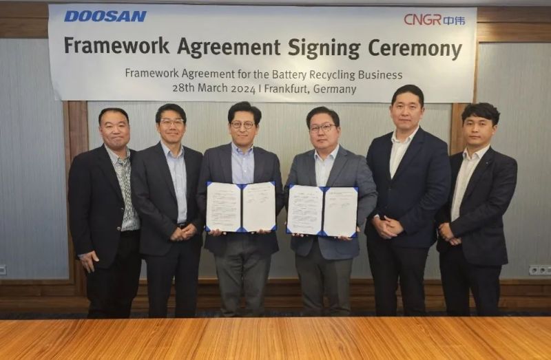 新莆京3969与Doosan Recycling Solution签订框架协议，联手探索电池回收领域